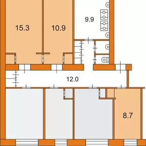 Комната 23кв.м. в общежитии (ул. Горького)