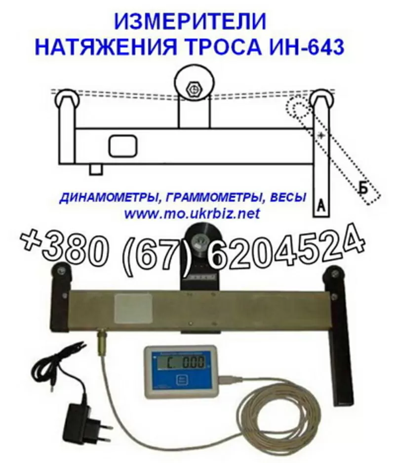 Измерители натяжения троса ИН-643 (накладной динамометр - тензометр): 